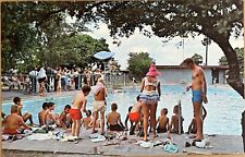 Kerrville Texas Lions Camp Swimming Pool People Children Vintage Postcard c1950 picture