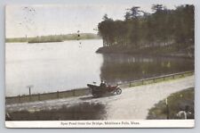 Spot Pond From The Bridge Middlesex Fells Massachusetts 1924 Antique Postcard picture