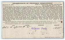 1912 Memorandum of Proposed Improvement Seattle Washington WA Postal Card picture