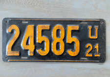 UTAH  1921  ...  ALL ORIGINAL  ..  license plate ... 2 photos picture