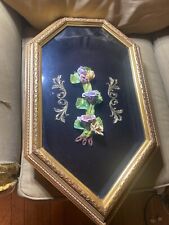 Stunning Antique Porcelain Roses Mounted and Framed picture