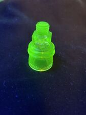 Green Vaseline glass mini insulator glows uranium yellow picture