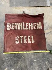 Vintage Antique Bethlehem Steel Pipe Red Safety Flag Vtg picture