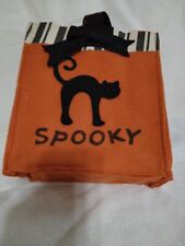 Unbranded Halloween Spooky Black Cat Cloth Trick or Treat Bag/Home Decor picture