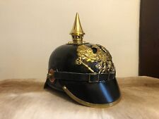 New Model 1895 Prussian Reproduction Pickelhaube German Leather Helmet WWI Gift picture