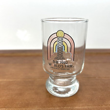 The 1982 World's Fair Knoxville Tennessee Footed Glass Cup Collectible Vintage picture