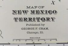 Vintage 1901 NEW MEXICO TERRITORY Map 14