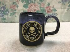 Death Wish Coffee Co. Grey Fox Pottery Mug Cup Black Lavendar DWC 2022 USA picture