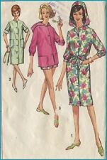 60s Vtg Hooded Beach Shirt Coat-Dress Shorts Simplicity 4932 Pattern Sz 12 B 32 picture