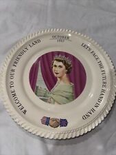 Commemorative Royal Plate Queen Elizabeth Prince Phillip Visit US October 1957  picture
