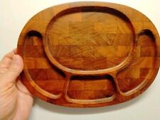 4 Digsmed MCM Teakwood Hors D'oeuvres/ Snack Tray In Original Boxes picture