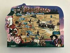 New CAT'S MEOW VILLAGE MONTANA - US STATE MAP FIGURINE  #RA674  GLACIER NP picture
