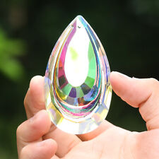 75MM AB Aurora Faceted Prism Hanging Suncatcher Double Layer Teardrop Crystal picture