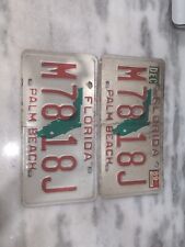 Two Matching Vintage 1989 Florida Palm Beach County License Plate M78 18J Expire picture