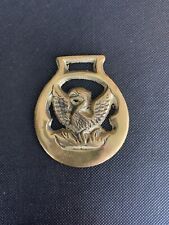 Antique brass reins decoration Medallion Phoenix #42 picture