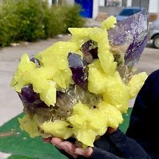 6.47LB Minerals ** LARGE NATIVE SULPHUR OnMATRIX Sicily With+amethyst Crystal picture