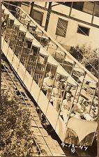 RPPC Manitou Colorado WWII Soldiers Ride Incline Train Real Photo Postcard 1944 picture