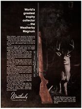 1968 Weatherby Magnum Rifle Print Ad, World's Greatest Trophy Collector Big Buck picture