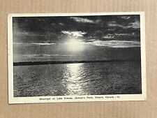 Postcard Jackson's Point Lake Simcoe Ontario Canada Night Moonlight Vintage picture