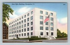 Montpelier VT, State Office Building, Flag, Vermont Vintage Postcard picture