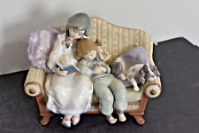 1990 Lladro Porcelein Girl Reading On Couch 