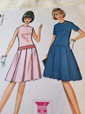 Vintage 60's McCall's Sewing Pattern Lovely Long Waisted Dress Sz 12 B 32 Cut picture