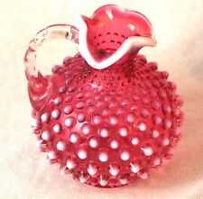 Fenton Pink Cranberry Hobnail Opalescent Glass Small 4.5