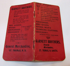 Antique 1902 Garnett Brothers General Merchandise St Thomas North Dakota Booklet picture