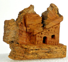 All Natural 100% Wood Handcarved Vtg Miniature Fairy Gnome House Made In England picture