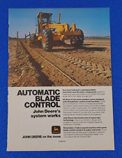 1977 JOHN DEERE ORIGINAL COLOR PRINT AD ROAD GRADER WITH AUTOMATIC BLADE CONTROL picture