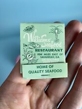 Vintage Full Matchbook - Williams’ Seafood - Savannah, Georgia picture