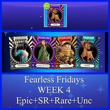 WEEK 4 FEARLESS FRIDAYS-EPIC+SR+RARE+UNC 16 CARDS-TOPPS DISNEY COLLECT picture