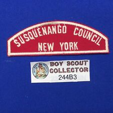 Boy Scout RWS Red/White Full Strip Susquenango Council New York Patch 244B3 picture