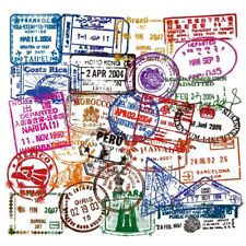 50 unique Visa and Postal stamps package for suitcases, bags, and a lot more picture
