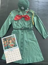 REDUCED Vintage 1948-55 Girl Scout INTERMEDIATE UNIFORM DRESS-PINS-HAT-CALENDAR picture