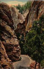 Postcard The Cheyenne Gorge South Cheyenne Cañon Colorado Springs Colorado Linen picture
