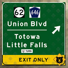 New Jersey route 62 Passaic county 646 Union Blvd Totowa Little Falls sign 16x16 picture