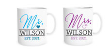 Wedding mug set, personalized Mr & Mrs mugs, personalized wedding gift picture