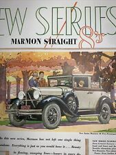 1928 Marmon Straight 8   Auto Car Ad Color Art Deco  Flapper Girl Dapper Man picture