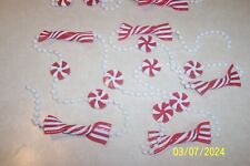 2 Strands of Red & White Plastic Peppermint Garland, 61
