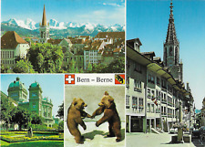 Vintage Postcard Bern Berne Switzerland City Scenes Multi-View Parliment Zoo UNP picture