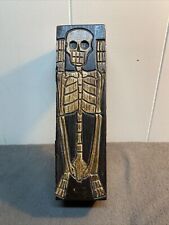 Hand Carved Gothic Skeleton Wooden Box  picture