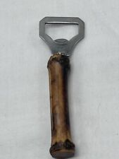 VTG Stainless Steel Beer / Bottle Opener Bamboo Wood Handle Made in Japan RARE picture
