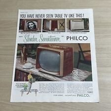 Slender Seventeener Philco Television TV Set 1957 Vintage Print Ad picture
