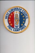 1972 West Suburban Council Fall Camporee patch picture