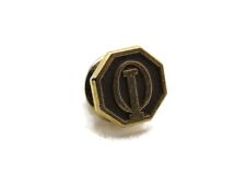 I O Lettered Polygon Pin Black & Gold Tone picture