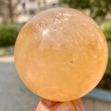 191G  Natural High Quality Crystal Yellow Ice Ball Reiki Cures Craft picture