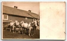 RPPC Postcard Four Horse Team and Farmer with Wagon UNP Velox picture