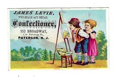 c1890's Victorian Trade Card James Levie, Confectioner, Children Painting picture