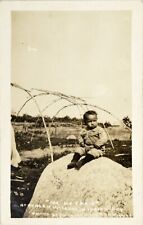 VINTAGE 1901-1907 REAL PHOTO POSTCARD OF INDIAN CHILD, TIGERTON, WISCONSIN picture
